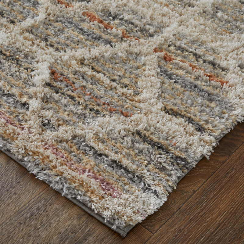 Caide Bohemian & Eclectic Diamond Polyester Area Rug, Runner 2'6" x 8'