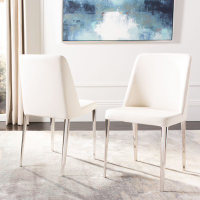Chromium 18.5'' H Faux Leather Upholstered Metal Side Chair