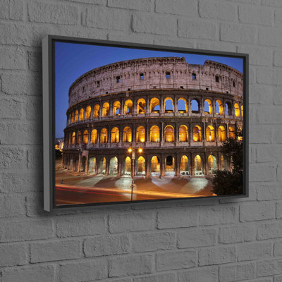 Toile de Rome, paysage urbain de nuit, mettant en vedette le Colisée, mettant en vedette un paysage esthétique et culturel pour décoration murale en toile de coton