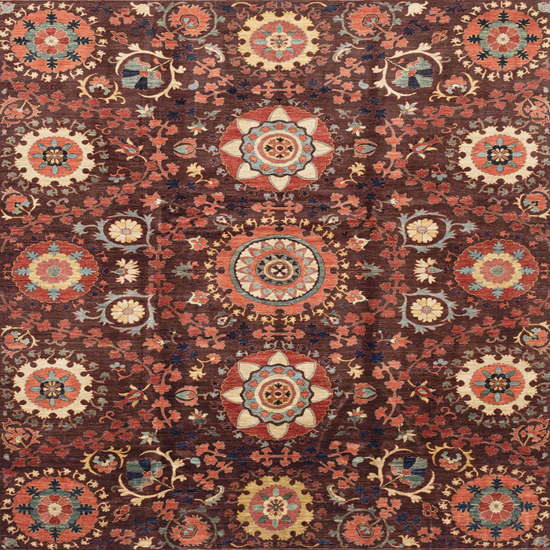 Abstract Indoor Rug, Square 3'
