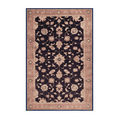 Machine Washable Overdyed Purple Area Rug
