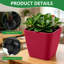Ensemble de 3 pots à plantes auto-arrosants - Carré 5,2 po avec indicateur pour plantes d'intérieur-133696639