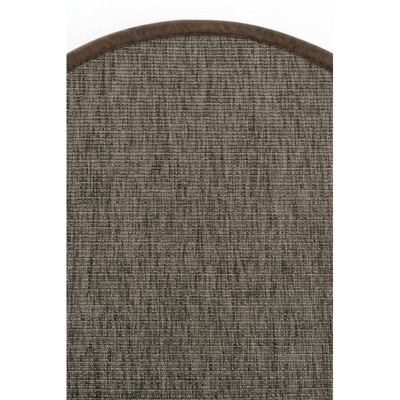 Tapis rond en sisal à bordure méduse en cuir Lopez, Rond 5 pi 3 po