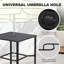 Patio 3-Piece Bar Set with Umbrella Hole, Swivel Textilene Bar Stools
