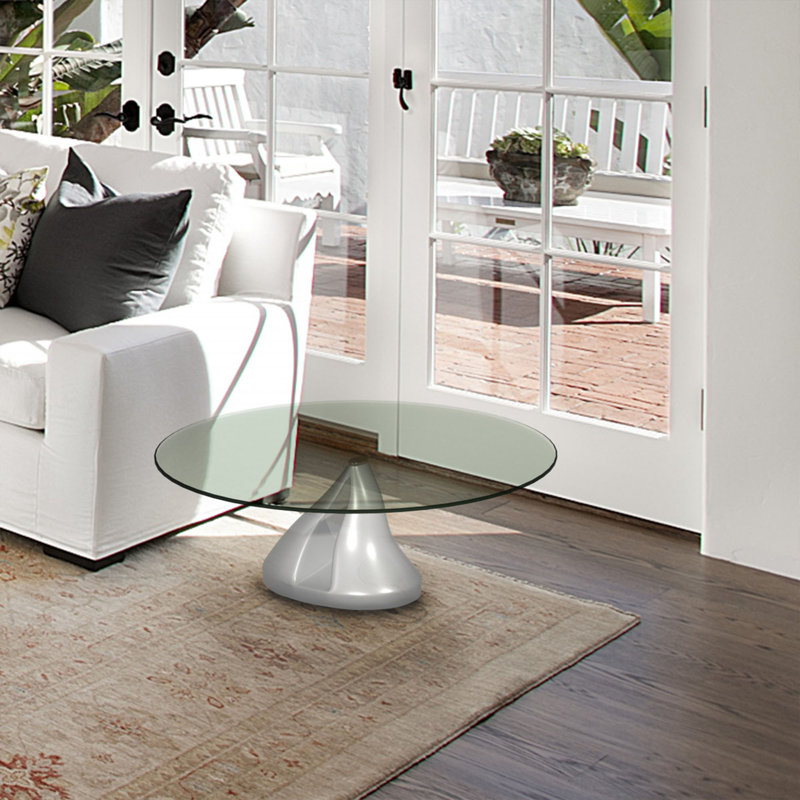 Plateau de table rond en verre trempé transparent de 56 po avec bord poli de 3/8 po d'épaisseur idéal pour les tables, les bureaux, les espaces de travail et les meubles d'extérieur de Fab Glass and Mirror