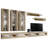 Flye 126" Modern Floating Wall Mounted Entertainment Center with 16-Color LED Lighting, High Gloss Finish-1782986131