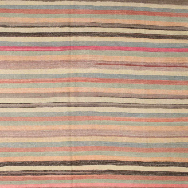 Tapis de zone crème/brun contemporain, Carré 3 pi