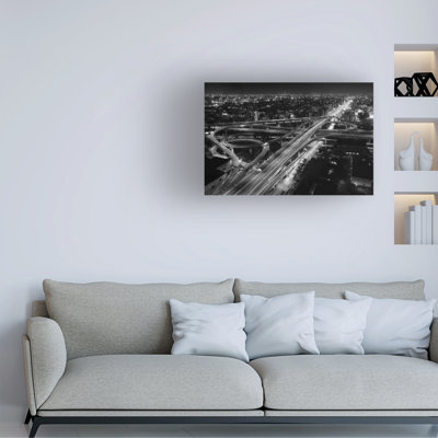 Wrapped Canvas Wall Art - Koji Sugimoto 'Motorway' Wall Art for Living Room, Bedroom, or Office Décor  - 12x19