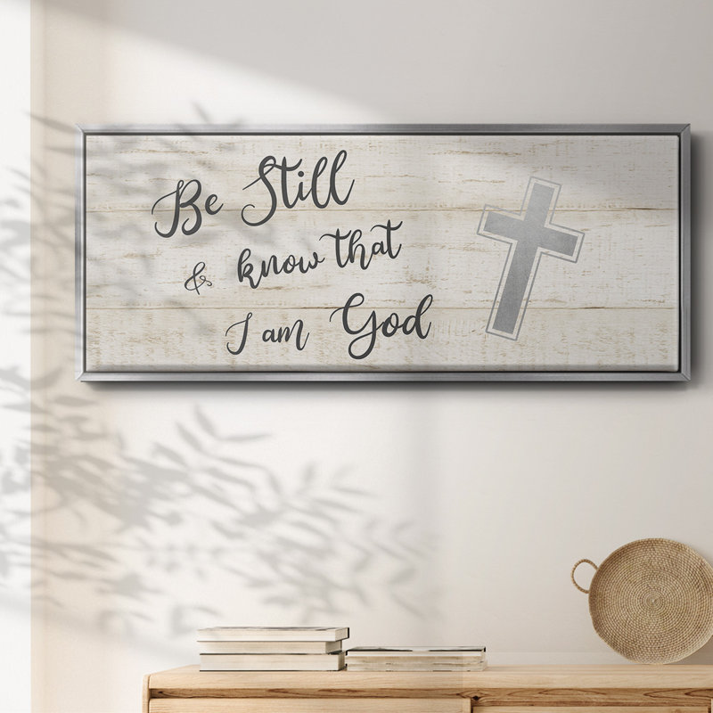 Be Still Cross - Toile avec cadre encadré, H 12 po x l 30 po