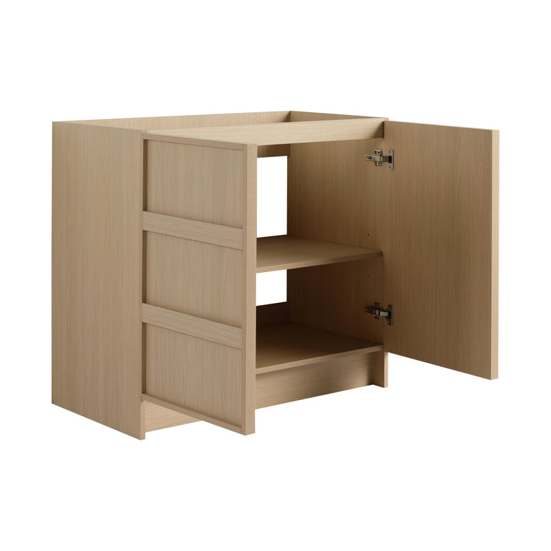 Meuble-lavabo autoportant 36 po et 2 portes d'armoire à fermeture en douceur, H 33,25 po x l 35,06 po x P 19,5 po