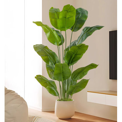 Simulation de banane grande plante verte