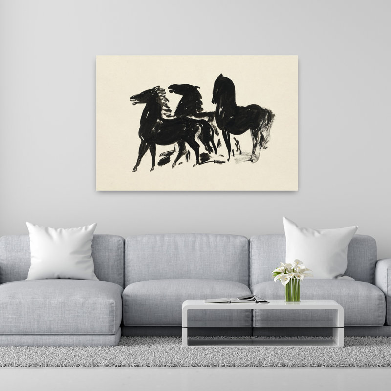 Art contemporain Art cheval contemporain, H 40 po x l 60 po
