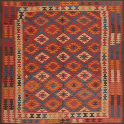 Tapis de zone rouge/brun contemporain