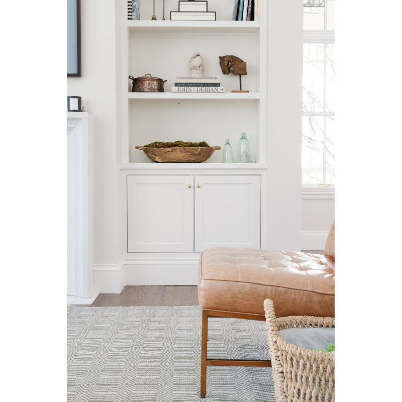 Geometric Area Rug in Green, Rectangle 3'6" x 5'6"