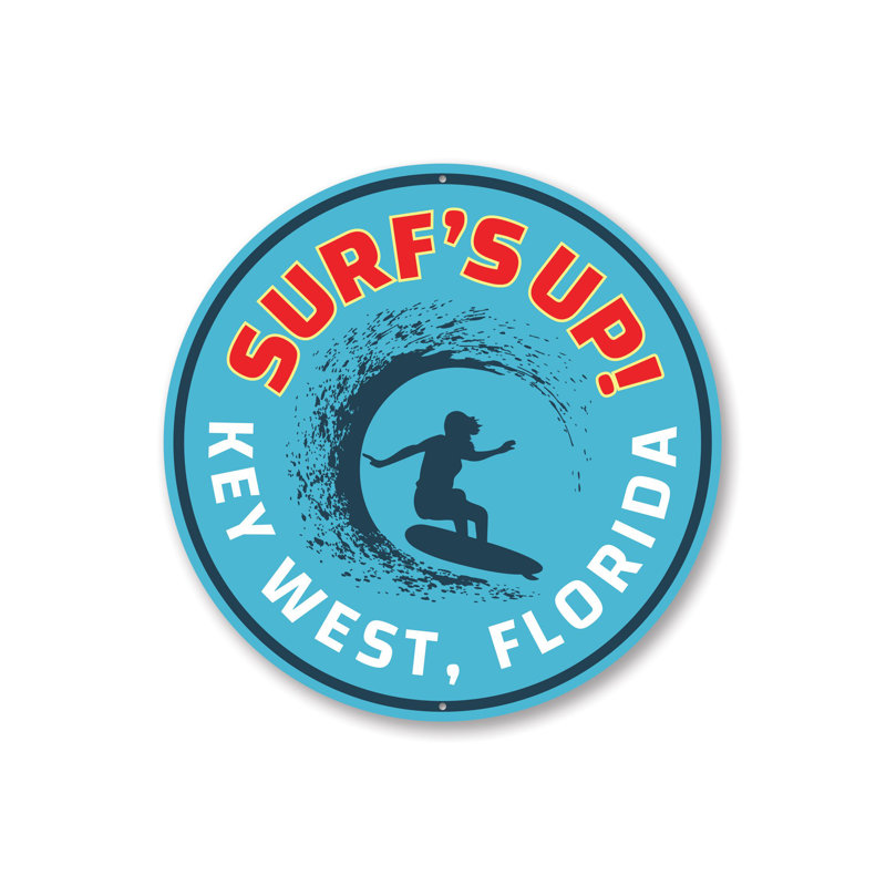 Panneau en aluminium Surf's up Key West, H 18 po x l 18 po x P 0,06 po