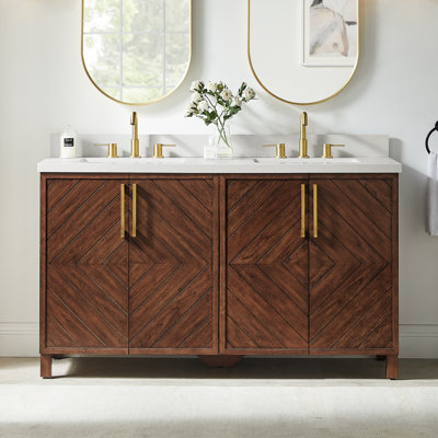 Meuble-lavabo double 60 po Keiera