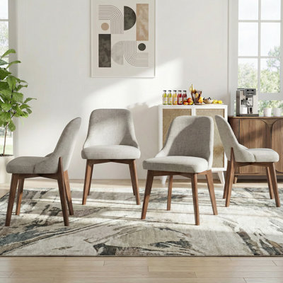 32"H Modern Upholstered Dining Chair with Wood Legs Side Chair for Living Room Kitchen Dining Room