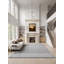Meraki 01 Hand Loomed Striped Area Rug in Silver/ Charcoal-1353493456