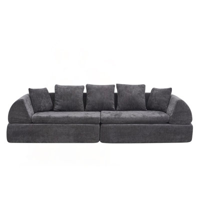 Cloud Modular Sectional Sofa with Movable Ottoman and Deep Fluffy Seat