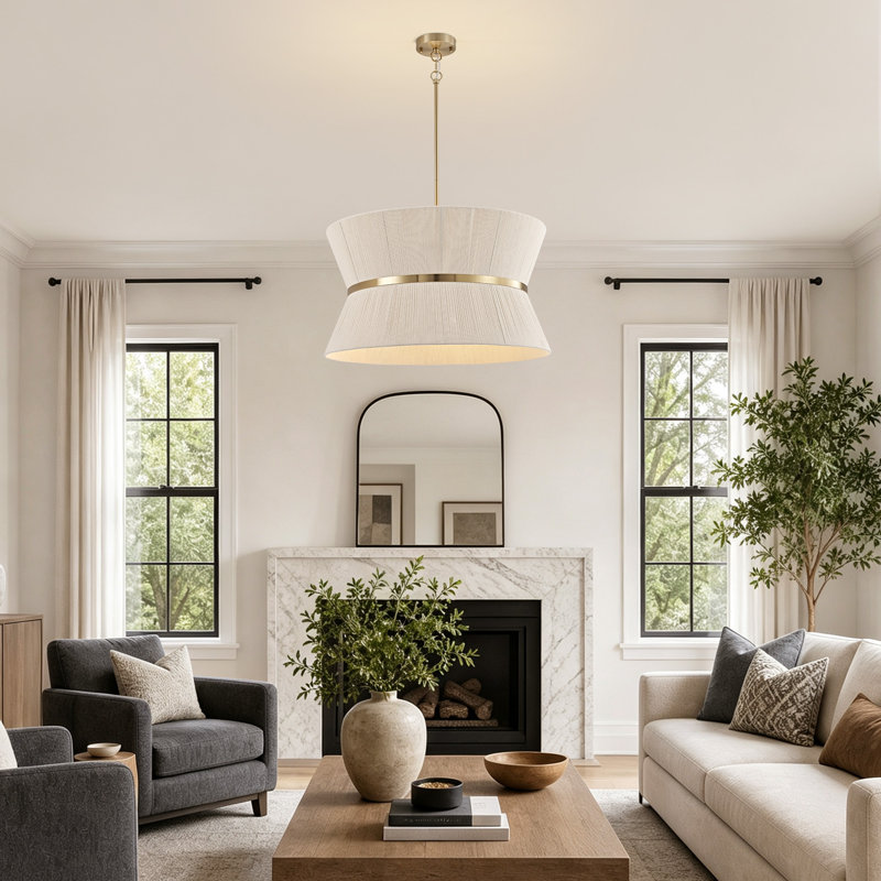 8-Light Rope Chandelier, Gold