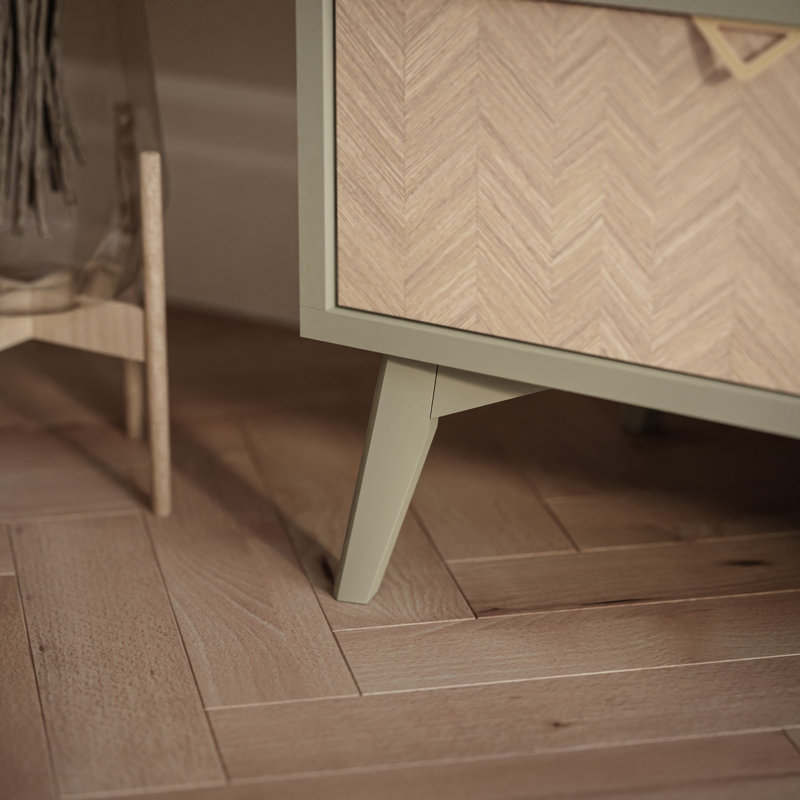 Creo Unfinished TV Stand for TVs up to 65", Scandi Herringbone Pattern