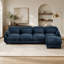 Canapé modulaire en chenille 4 places avec repose-pieds mobile Sarvis, coussins de style nuage et coussins lombaires Sarvis, bleu-694939474