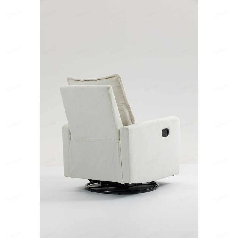 Fauteuil court en peluche, Blanc