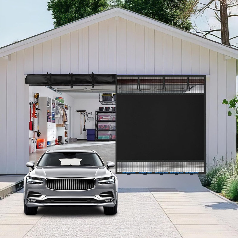 Moustiquaire magnétique de porte de garage de 18 x 8 pi pour garage double