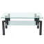 Table basse rectangulaire moderne en verre noir