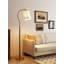 Lampe sur pied vintage en tissu et en bois massif de style chinois