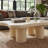 48" Modern Cloud-Shaped Coffee Table with 4 Chunky Cylindrical Legs-833365564