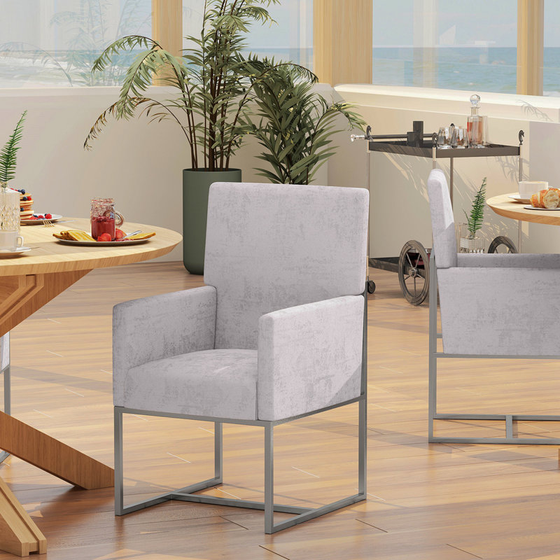 Chaise en velours Element, Gris