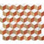 , Carreaux de marbre hexagonaux polis à jet d'eau tricolore blanc et rouge, naturel pour mur et plancher de couloir, 12 pièces par boîte, variation unique