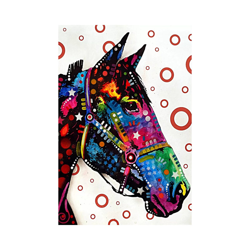 Lonely Horse by Dean Russo - Wrapped Canvas Painting, 20.32 cm H x 30.48 cm W