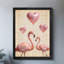 «Black Flamingo Vintage in love», impression murale, impression sur toile, thème de la Saint-Valentin-218830624