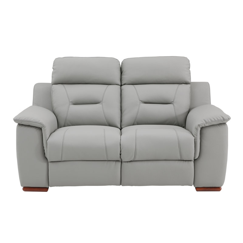 Annahi 67'' Faux Leather Reclining Loveseat, Gray