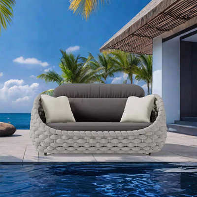 Reighlynn 55.12'' Wide Rectangle Loveseat with Cushions