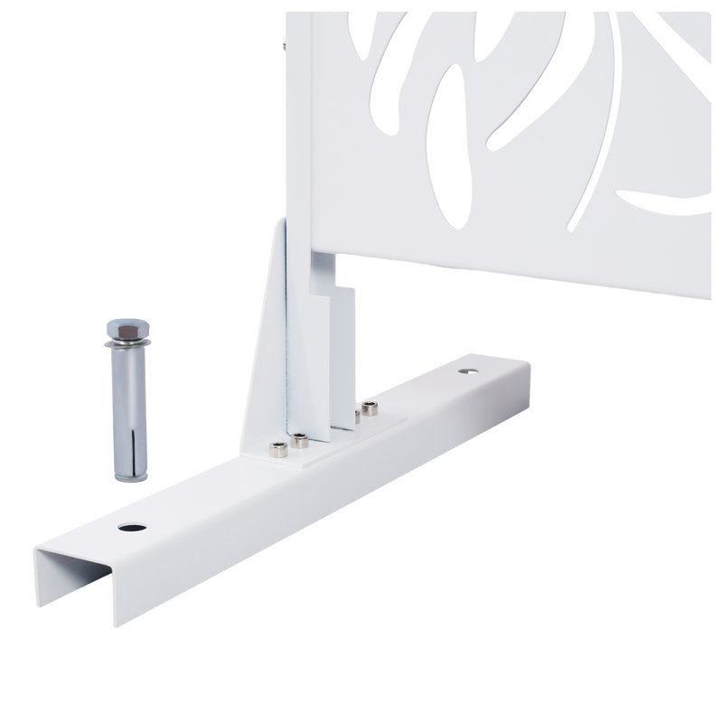 Panneau d'intimité en acier 76 po x l 48 po pour l'extérieur et l'intérieur, finition blanche