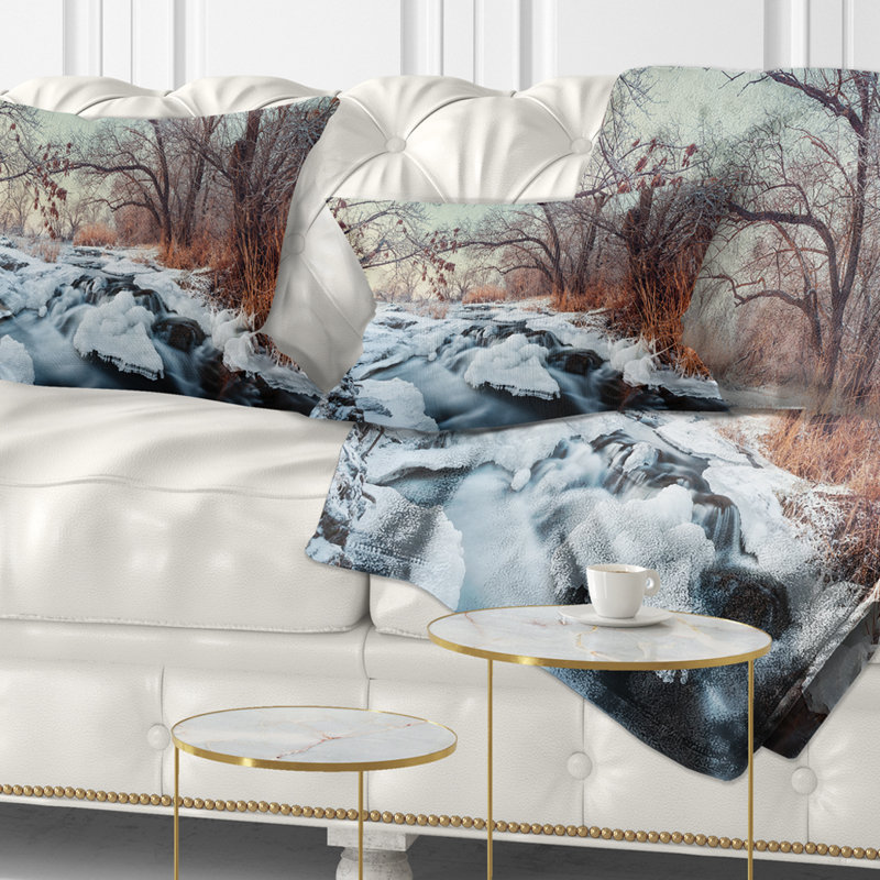 Ukraine Winter Forest - Landscape Printed Throw Pillow