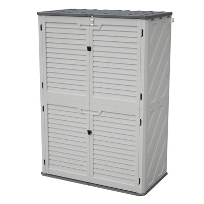 Rangement pour équipement de jardin en résine antirouille - résistant aux intempéries, spacieux, résistant aux rayons UV, non cloisonné