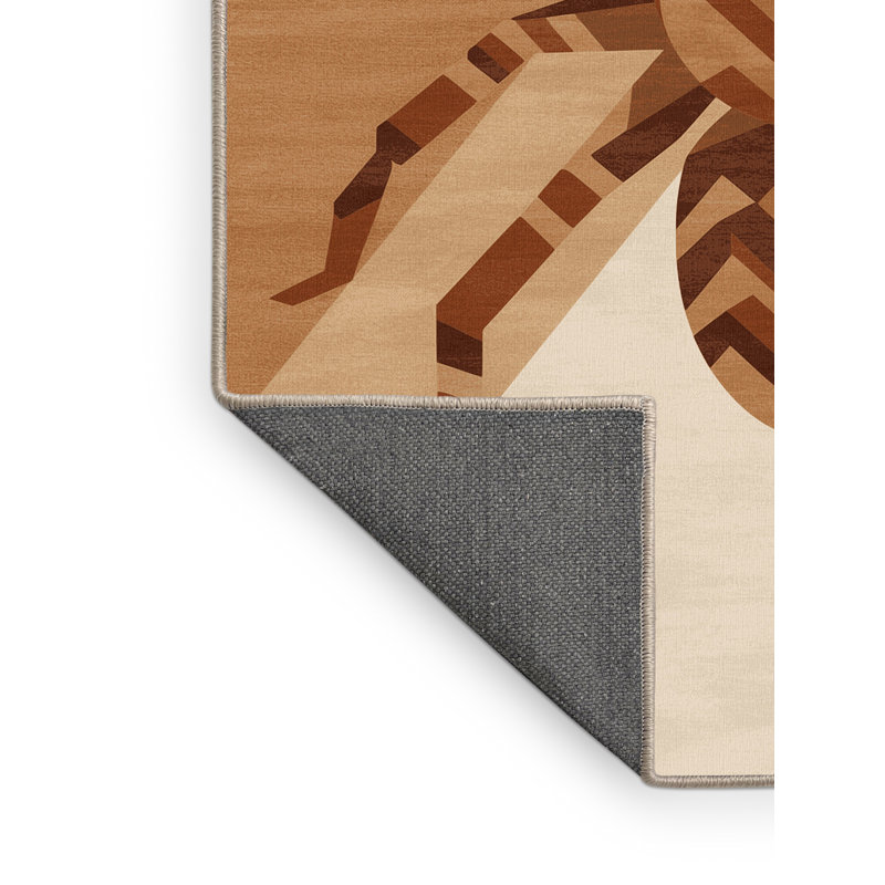 Tapis doux et moelleux à motif géométrique moderne brun Tockington Tarantula, 3 X 5