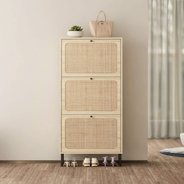 https://assets.wfcdn.com/im/19473372/resize-h755-w755%5Ecompr-r85/2325/232508535/Natural+Rattan+Shoe+Cabinet+with+3+Flip+Drawers%2C+3-Tier+Shoe+Rack+Storage+Cabinet%2C+Free+Standing.jpg