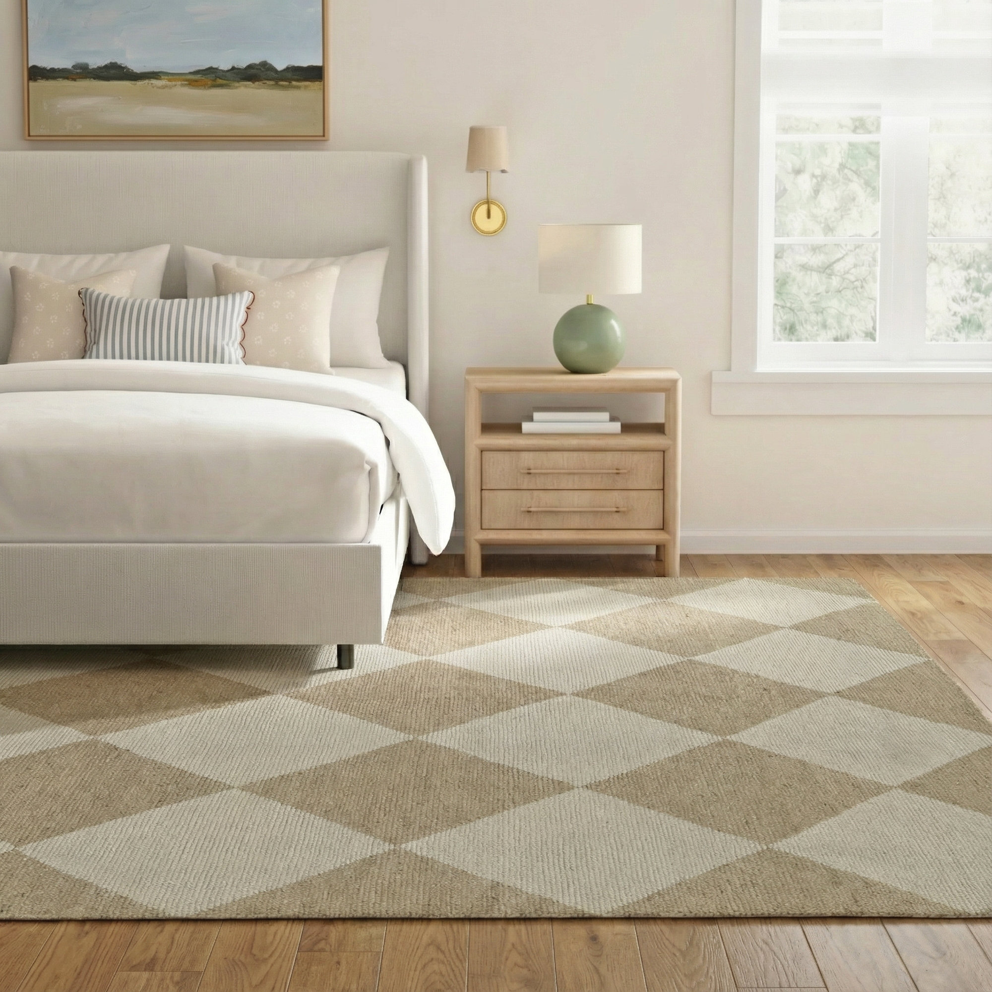 Winnie Handmade Wool Beige/Tan Rug, Rectangle 10' X 14'