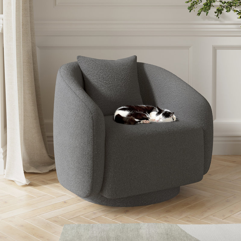 Fauteuil demi-tonneau pivotant l 28,5 po Bashar, Boucle verte