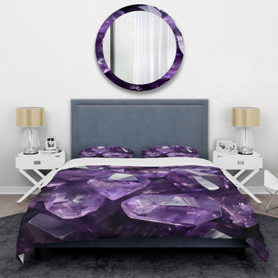 Ensemble de housse de couette violet à améthyste Geode Essence 2