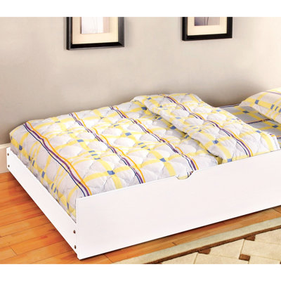White Twin Over Full Bunk Bed Transitional Style Rails Lock Joint Built-In Drawers Steps Slat Kit Trundle Featuring Rails, Joint, Storage Drawers, Steps, And