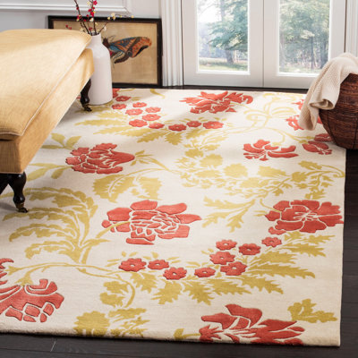 Cerda Hand Tufted Wool Floral Rug