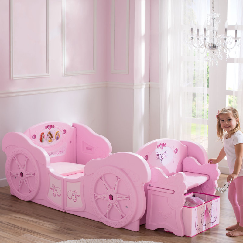 Lit simple carrosse de princesse Disney convertible pour tout-petits