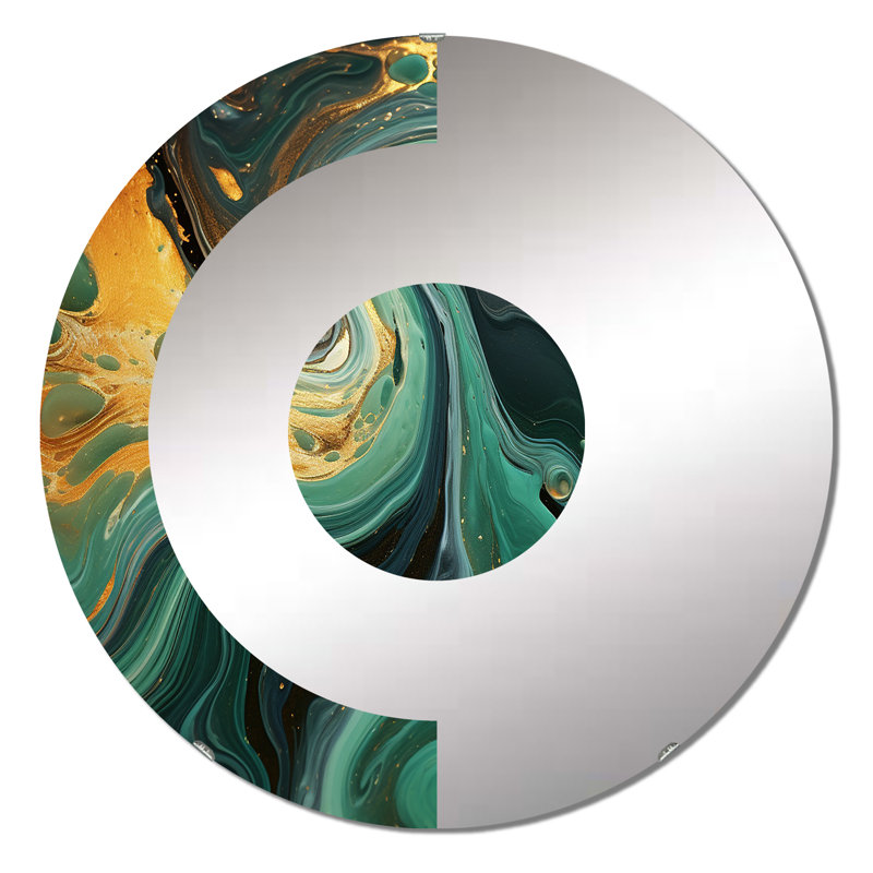 Mawar - Miroir mural demi-cercle, 23,6 po x 23,6 po