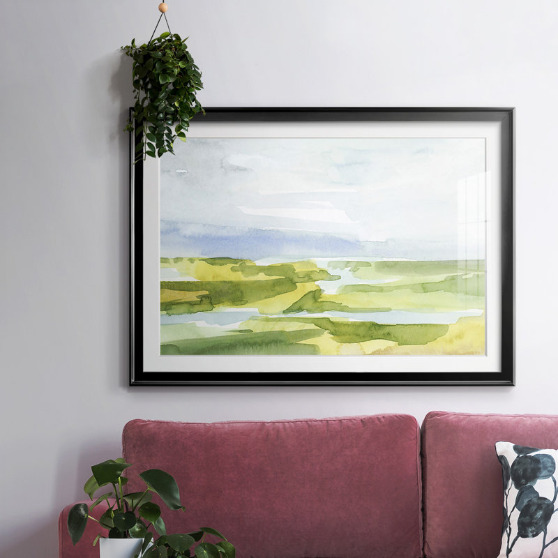 Watery Lowlands III-encadré, impression encadrée avec biseau mat et verre, Noir, H 15 po x l 21 po x P 1,5 po